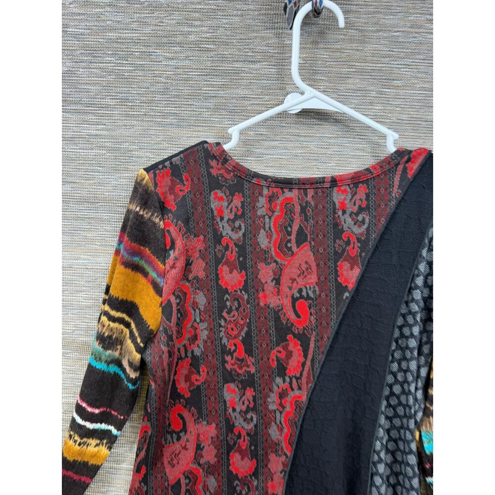 VTG LV Collection Asymmetrical Boho Wearable Art Tunic Long Sleeve Shirt Size XL - Picture 6 of 9